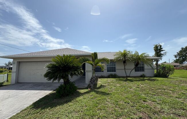 Freshly painted 3 bed 2 bath home w/fenced yard and well service Available NOW!