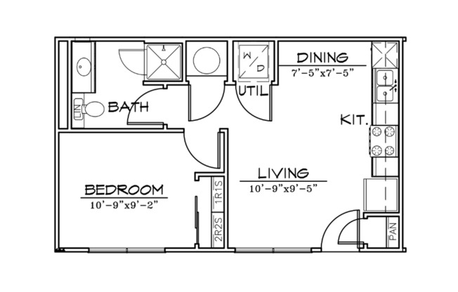 1 bed, 1 bath, 464 sqft, $1,395, Unit 105