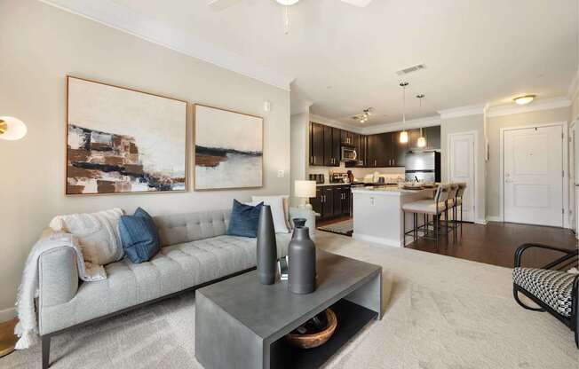 Two-Bedroom Interior - Living Room & Kitchen