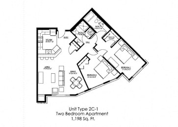 2 beds, 2 baths, 1,198 sqft, $2,262