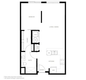 Studio, 1 bath, 800 sqft, $1,650