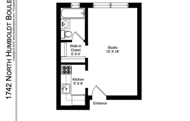 Studio, 1 bath, 315 sqft, $1,250, Unit 406