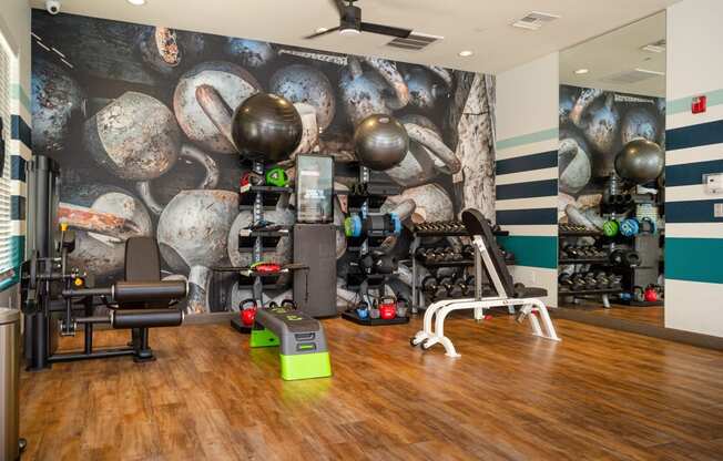 Gym with Free Weights at Apartments near ASU