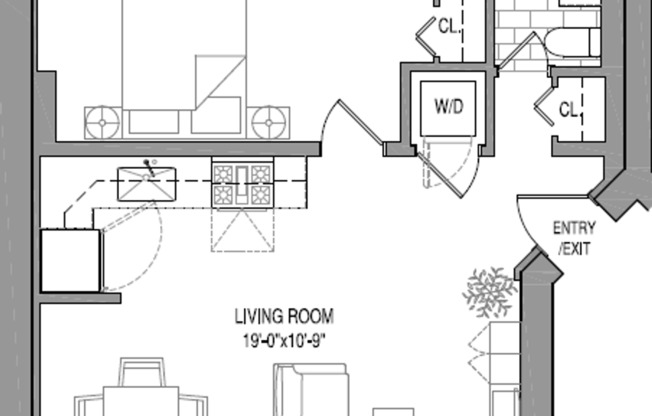 1 bed, 1 bath, 604 sqft, $2,595, Unit 851-3A