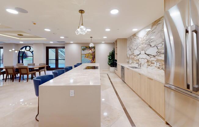 a room filled with furniture and a large window