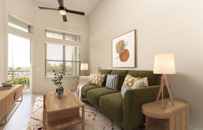Living Room with Balcony and Hard Surface Flooring