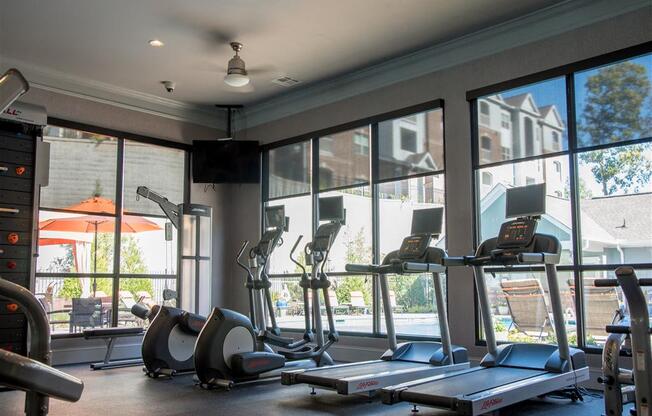 gym equipment at fitness center