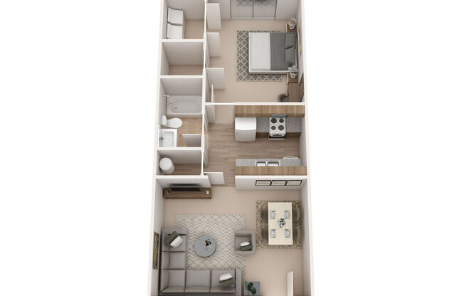 1 bed, 1 bath, 544 sqft, $1,225