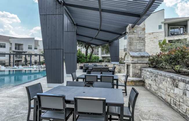 al fresco dining area at The Allure apartments