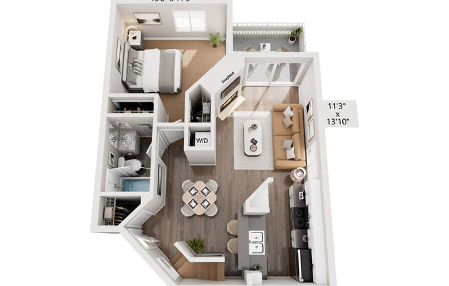 1 bed, 1 bath, 811 sqft, $3,185