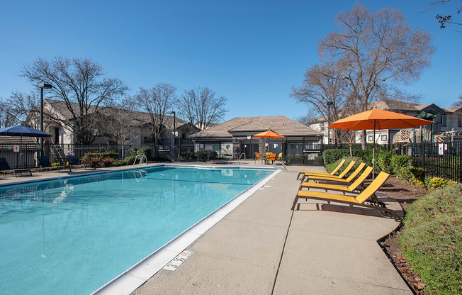 swimming pool and chaise lounges at Stoneridge, Roseville, 95661