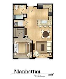 1 bed, 1 bath, 638 sqft, $1,429