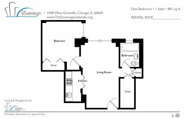 1 bed, 1 bath, 591 sqft, $1,300