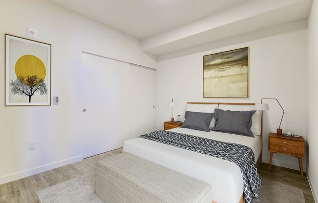 bedroom in a bedroom plus den unit. at Marina Square, Bremerton, WA, 98337