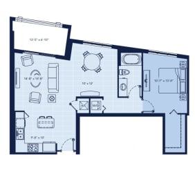1 bed, 1 bath, 872 sqft, $2,951