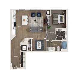 1 bed, 1 bath, 848 sqft, $2,400