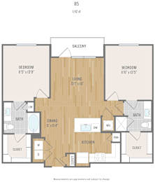 2 beds, 2 baths, 1,200 sqft, $1,846