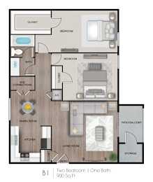 1 bed, 1 bath, 700 sqft, $905