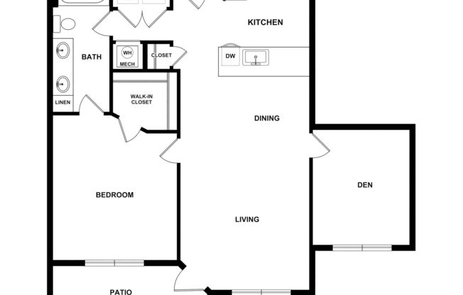 1 bed, 1 bath, 854 sqft, $1,557