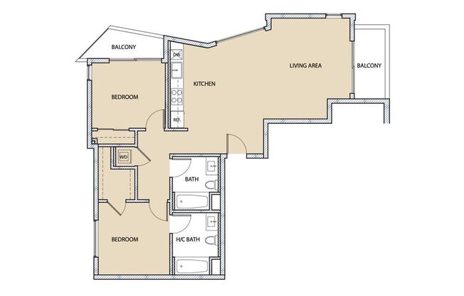 2 beds, 2 baths, 1,102 sqft, $3,292, Unit 4864 - 301