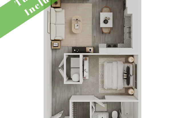 Studio, 1 bath, 590 sqft, $1,767