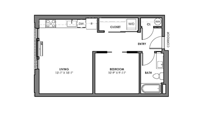1 bed, 1 bath, 548 sqft, $1,675, Unit 227
