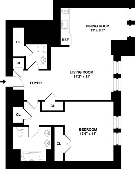 1 bed, 1.5 baths, 830 sqft, $9,000, Unit 1717