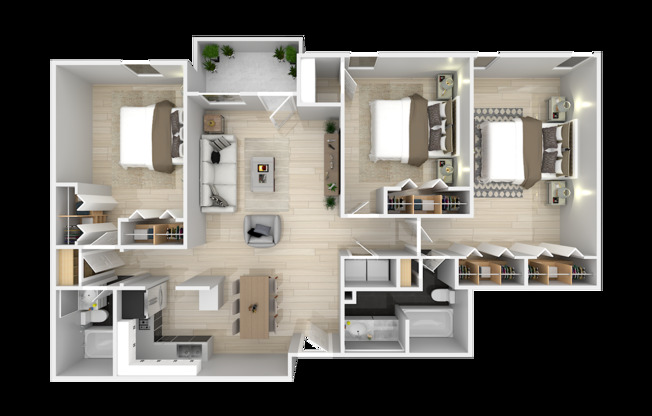 3 beds, 2 baths, 1,144 sqft, $1,430, Unit 54