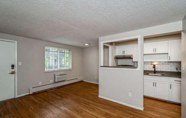 Renovated apartment home living area