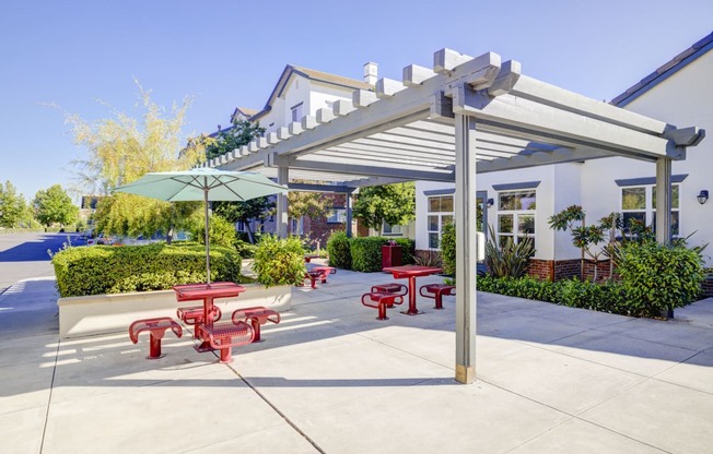 Outdoor picnic tables at Valencia at Gale Ranch, San Ramon, 94582