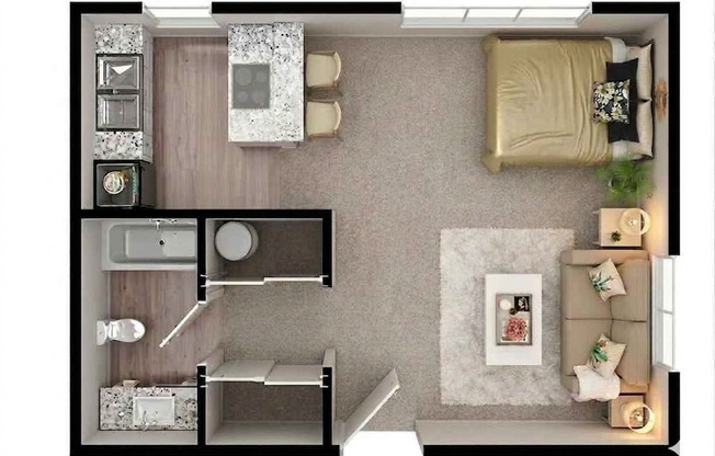 Studio, 1 bath, 382 sqft, $2,045, Unit 11