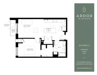 1 bed, 1 bath, 711 sqft, $1,970