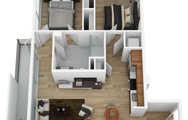 2 beds, 1 bath, 711 sqft, $3,595, Unit 508