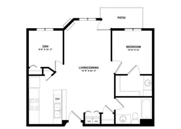 1 bed, 1 bath, 880 sqft, $1,295