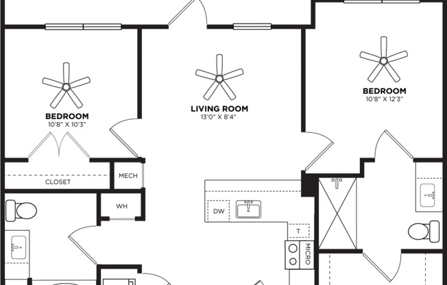 2 beds, 2 baths, 894 sqft, $3,775, Unit 533