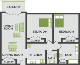 2 beds, 1.5 baths, 1,100 sqft, $1,099