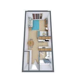 Studio, 1 bath, 390 sqft, $1,190