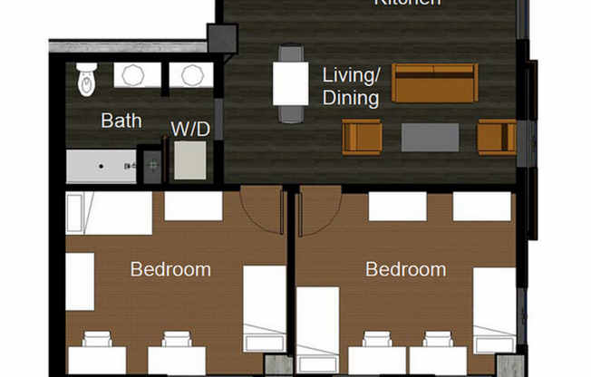 2 beds, 1 bath, 930 sqft, $6,595, Unit Prequalify (2025-2026) 2 Bedroom 1 Bath