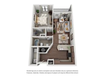 1 bed, 1 bath, 833 sqft, $2,276