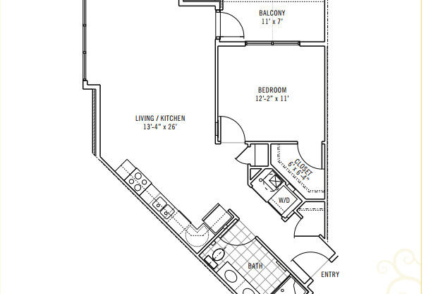 1 bed, 1 bath, 751 sqft, $1,599