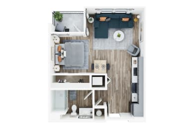 Studio, 1 bath, 517 sqft, $1,295