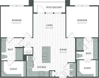 2 beds, 1 bath, 1,191 sqft, $1,674
