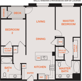 2 beds, 2 baths, 1,143 sqft, $3,684