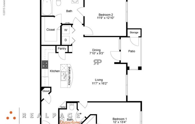2 beds, 2 baths, 1,129 sqft, $1,899