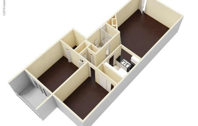 2 beds, 1 bath, 856 sqft, $1,070