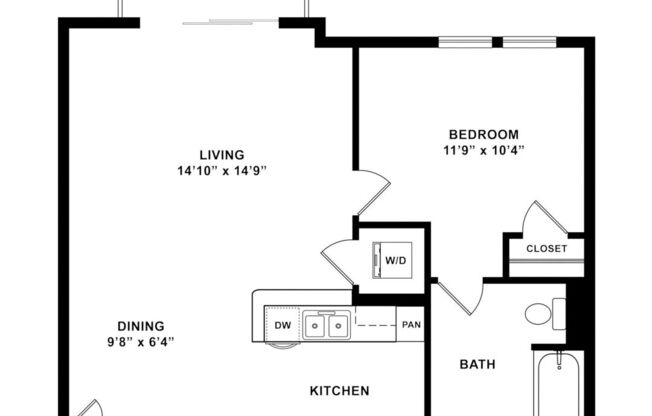 1 bed, 1 bath, 654 sqft, $2,278