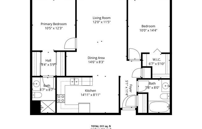 2 beds, 2 baths, 950 sqft, $1,199, Unit 224