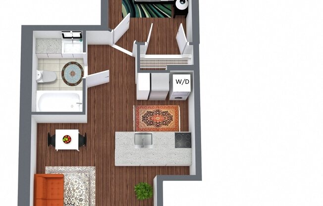 1 bed, 1 bath, 589 sqft, $1,568