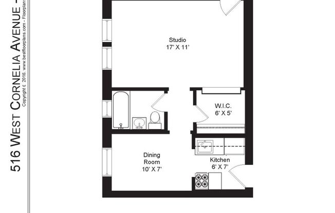Studio, 1 bath, 445 sqft, $1,595, Unit 516-207