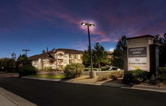 Twilight Photo of the Leasing Office at Broadstone Towne Center, Albuquerque, New Mexico